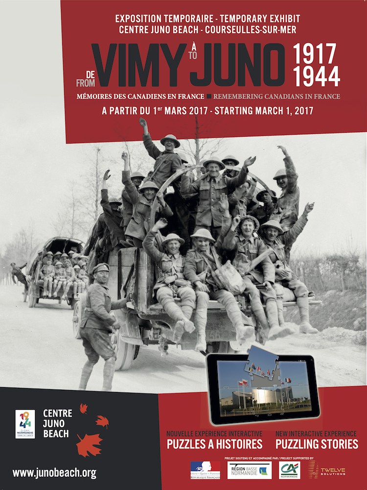 1 mars 2017 - 31 décembre 2018 - Centre Juno Beach - Exposition Temporaire «De Vimy à Juno: Mémoires des canadiens en France »